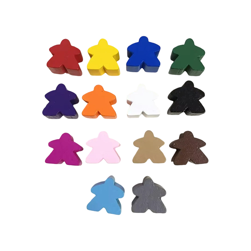 Raznobojni drveni dodaci za igre meeple pješaka