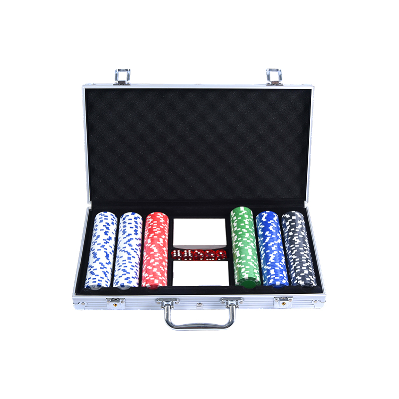 Aluminijska kutija s kockicama i gumbom za djelitelje Premium poker čips