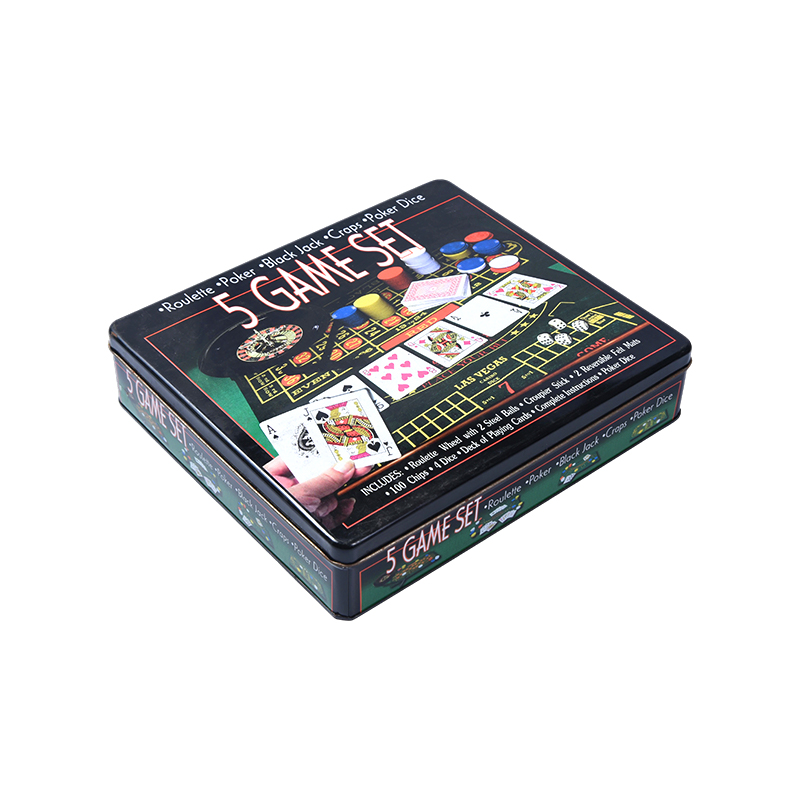 Metalni limeni 5-u-1 set za kasino igre