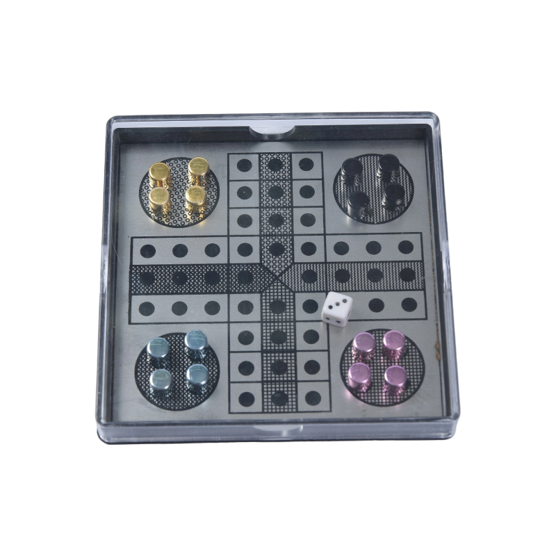 Magnetski metalni komplet ludo igara u prozirnoj akrilnoj kutiji