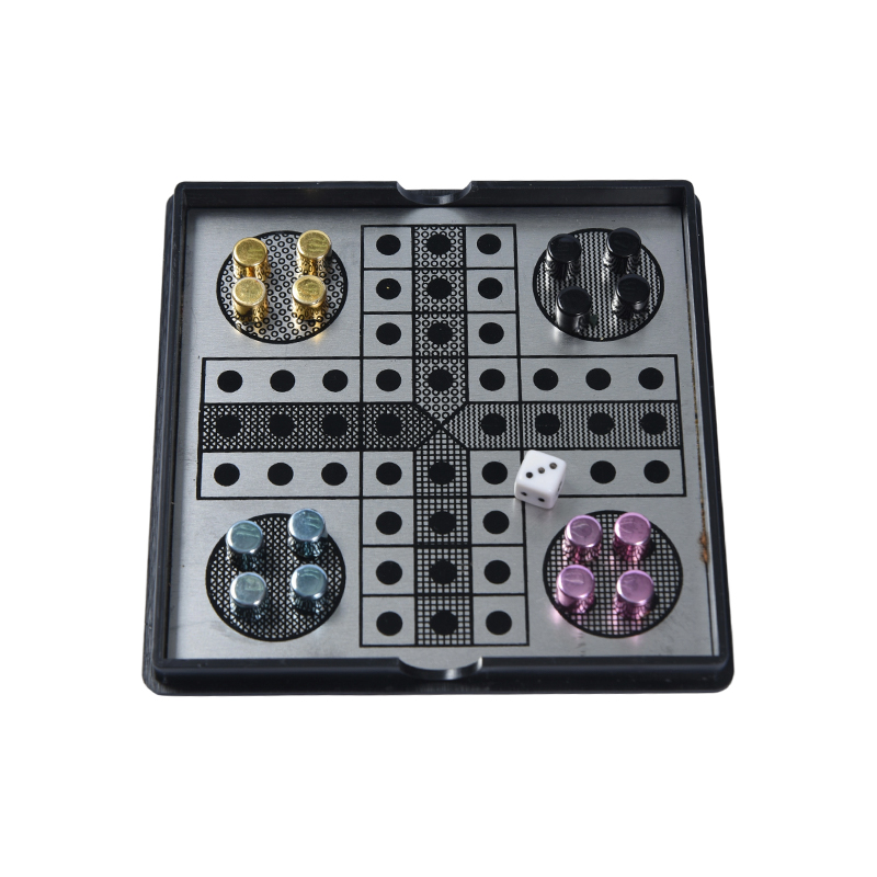 Magnetski metalni komplet ludo igara u prozirnoj akrilnoj kutiji