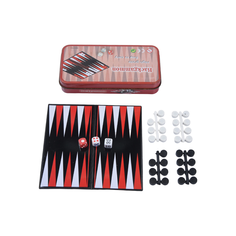Metalna limena kutija za prijenosni set za igru ​​backgammon