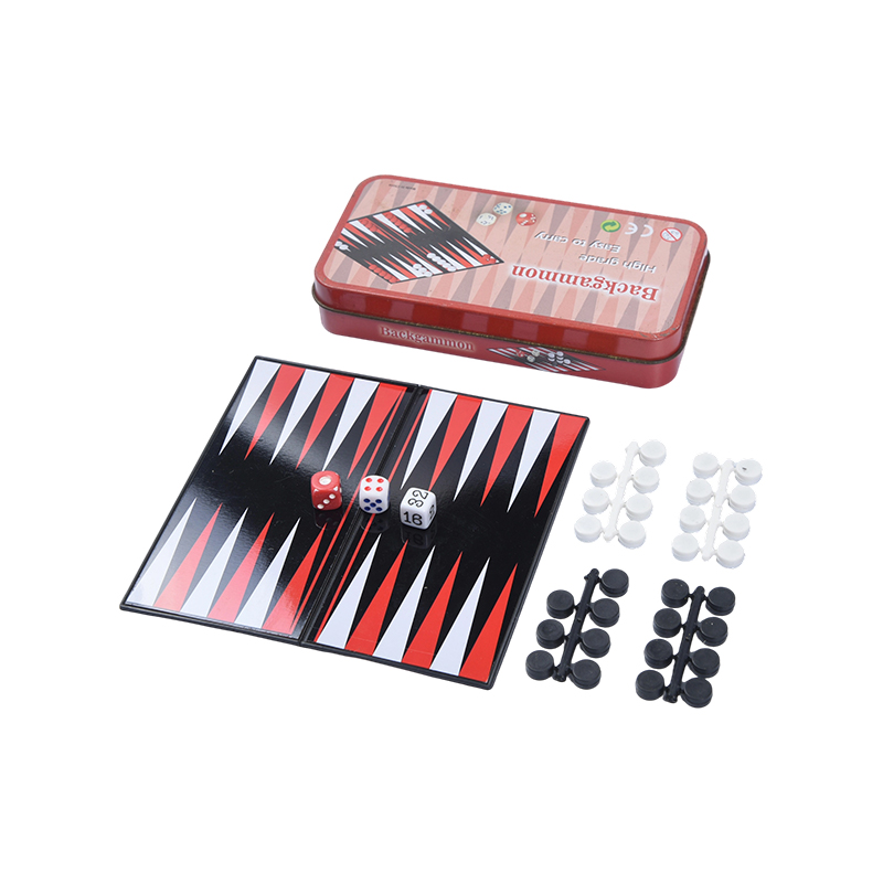 Metalna limena kutija za prijenosni set za igru ​​backgammon